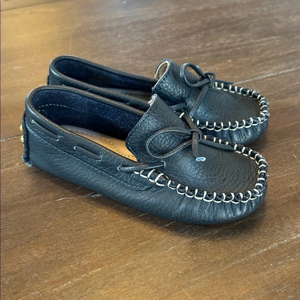 Elephantito Navy Leather Slip-on Loafer Driver Shoes